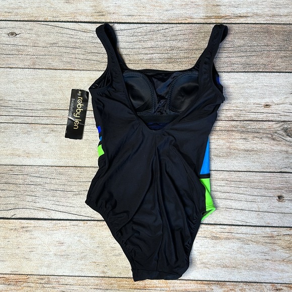 NWT Robby Len color block swimsuit 10 - Picture 2 of 2